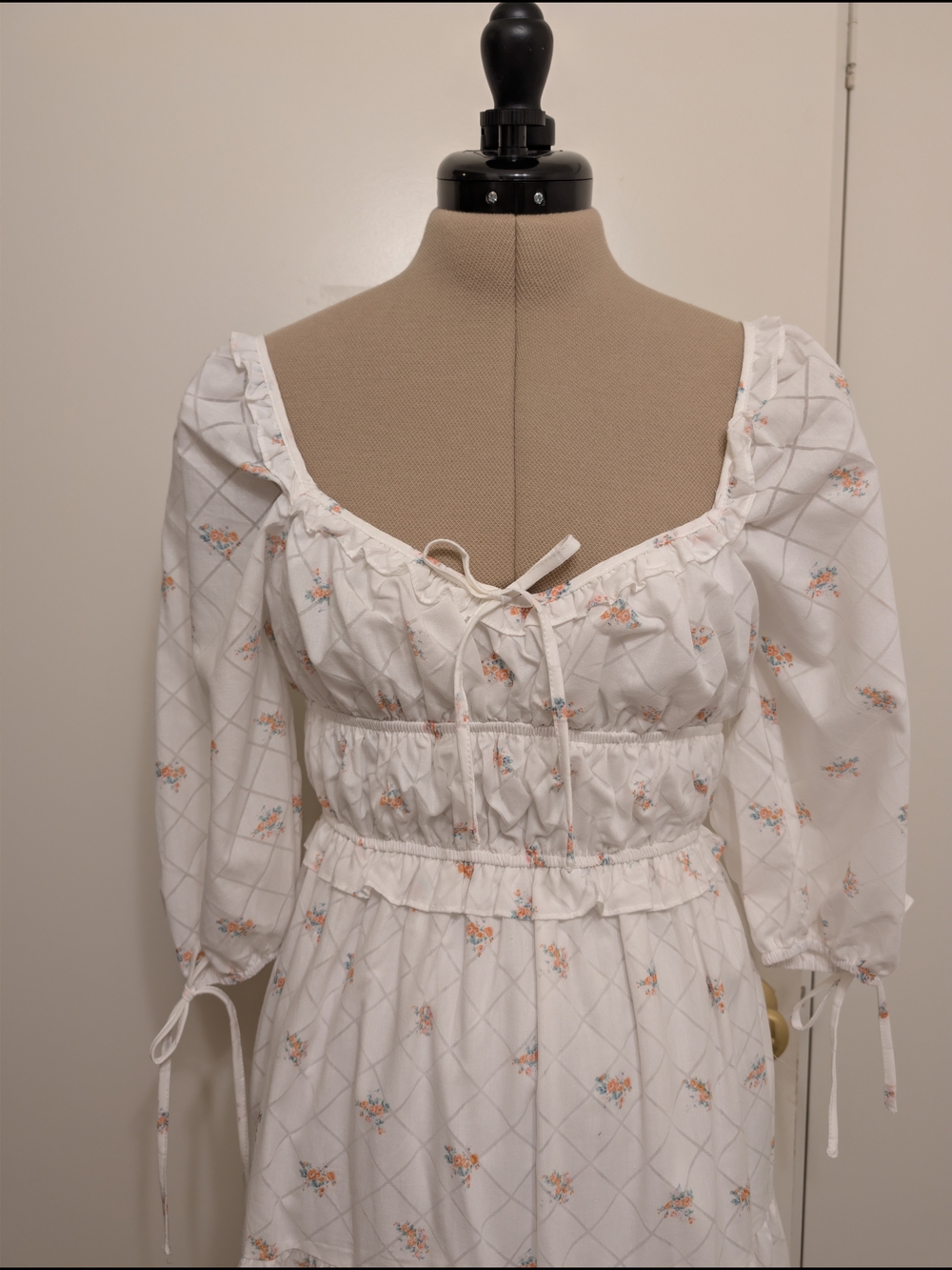 Worth Collective Storia White Floral Smocked Cottagecare Dress - Picture 2 of 6